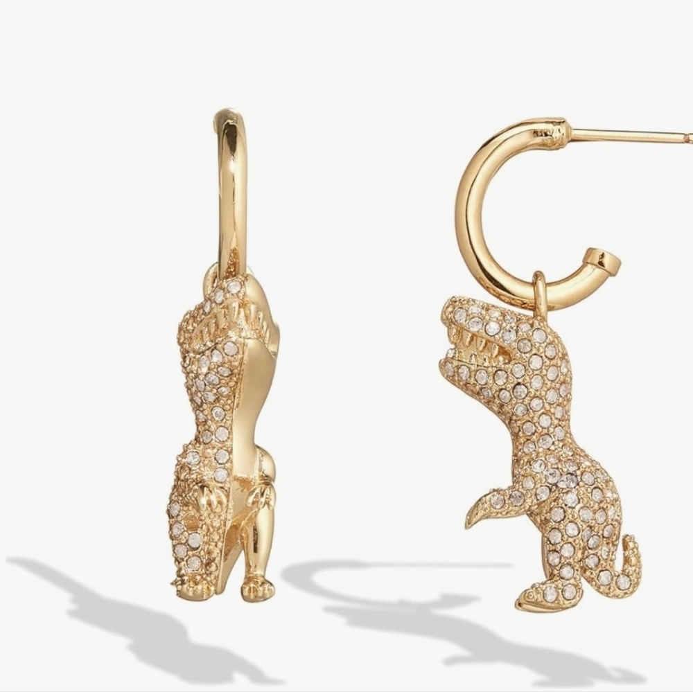 Reserved Coach Pavé Rexy Huggie Earrings With Dust Bag New - Picture 2 of 5